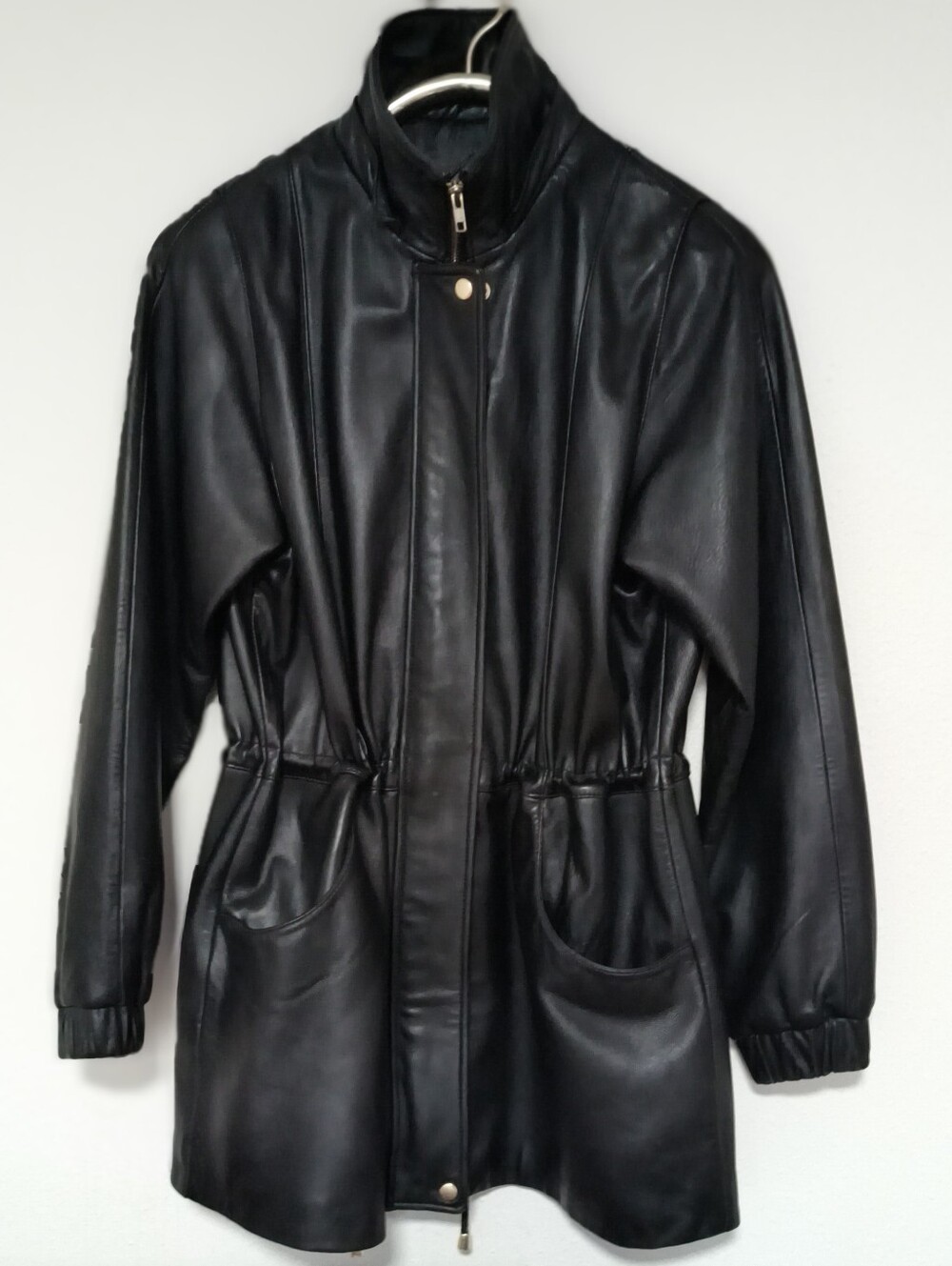 Worthington Black Leather Drawstring-Waist Jacket